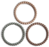 Mushie Silikonbeißring Armband Clary Sage/Tuscany/Desert Sand