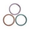 Mushie Silikonbeißring Armband Lilac/Cyan/Soft Peach