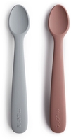 Mushie Silikonlöffel 2er Pack stone/cloudy mauve