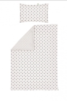 Odenwälder Jersey-Wendebettwäsche 100x135cm Kreise&Tupfen coffee