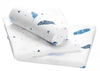 Odenwälder Moltontücher Feather 3er Pack 80x80 cm blue