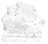 Odenwälder Mullwindeln Scribble Stars 3er Pack grey