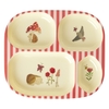 Rice Kinderteller mit 4er Einteilung Happy Forest / Pink