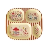 Rice Kinderteller mit 4er Einteilung Pink Fun Fair Print