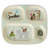 Rice Kinderteller mit 4er Einteilung Wildlife / Mint