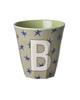 Rice Melamin Becher Buchstabe B/Stars/Dunkles Sand 250ml