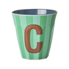 Rice Melamin Becher Buchstabe C / Streifen / Blau 250ml