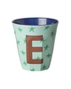 Rice Melamin Becher Buchstabe E/Stars/Grün 250ml