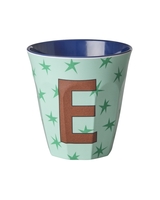 Rice Melamin Becher Buchstabe E/Stars/Grün 250ml