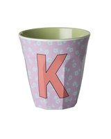 Rice Melamin Becher Buchstabe K/Flowers/Helllila 250ml