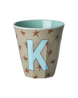 Rice Melamin Becher Buchstabe K/Stars/Hellbraun 250ml