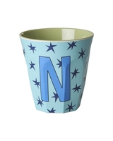 Rice Melamin Becher Buchstabe N/Stars/Hellblau 250ml