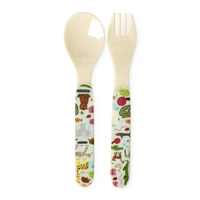Rice Melamin Löffel und Gabel Set Wildlife / Mint