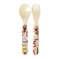 Rice Melamin Löffel und Gabel Set Wildlife / Pink
