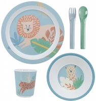 Sebra Melamingeschirr Wildlife eucalyptus blue (5 tlg.) (sebra)