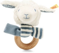 Steiff Rassel Lamm Leno 12cm weiß/petrol