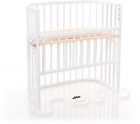 Tobi babybay Beistellbett Boxspring Comfort weiß lackiert mit Zirbelkiefer Liegefläche