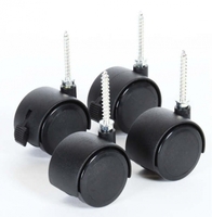 Tobi babybay Parkettrollensatz 4 Stk. mit Stopper schwarz für Trend