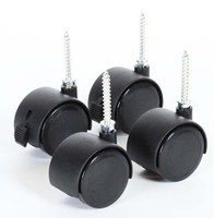 Tobi babybay Parkettrollensatz 4 Stk. mit Stopper schwarz für Trend
