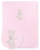 Zöllner Baumwoll-Decke m. Applikation Kuschelhase rosa 75x100cm