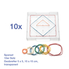 10er Satz Geobretter transparent 5x5,  15 x 15 cm