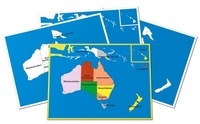 4 große Kontrolltafeln zur Puzzlekarte Australien