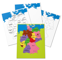 4 große Kontrolltafeln zur Puzzlekarte Deutschland