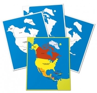 4 große Kontrolltafeln zur Puzzlekarte Nordamerika