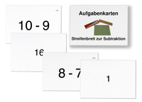 Aufgabenkarten zum Streifenbrett zur Subtraktion