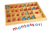 Bewegliches Alphabet - Kleinbuchstaben im Holzkasten