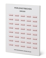 Dreier-Perlenstäbchen,  Aufkleberblock mit 20 Seiten