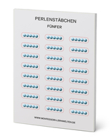 Fünfer-Perlenstäbchen,  Aufkleberblock mit 20 Seiten