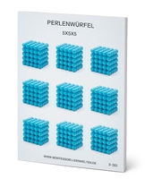 Fünfer-Perlenwürfel,  Aufkleberblock mit 20 Seiten