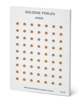 Goldene Einer-Perlen,  Aufkleberblock mit 20 Seiten