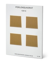Goldene Hunderter-Perlenquadrate,  Aufkleberblock mit 20 Seiten