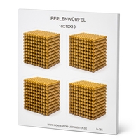 Goldene Tausender-Perlenwürfel,  Aufkleberblock mit 20 Seiten