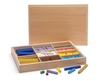 Montessori Rechenstäbchen aus Holz in den Montessori-Farben
