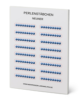 Neuner-Perlenstäbchen,  Aufkleberblock mit 20 Seiten