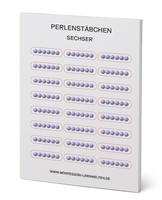 Sechser-Perlenstäbchen,  Aufkleberblock mit 20 Seiten