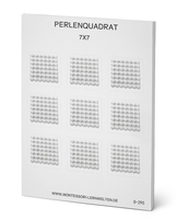 Siebener-Perlenquadrate,  Aufkleberblock mit 20 Seiten