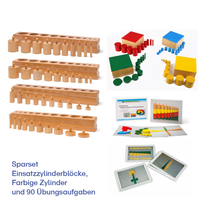 Sparset Einsatzzylinderblöcke,  Farbige Zylinder und 90 Übungsaufgaben