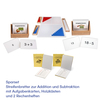 Sparset Streifenbretter zur Addition und Subtraktion mit Aufgabenkarten,  Holzkästen und 2 Rechenheften