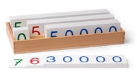 Stellenwerttafeln aus Holz,  10.000 bis 9.999.999
