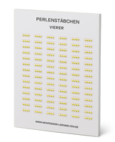 Vierer-Perlenstäbchen,  Aufkleberblock mit 20 Seiten