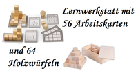 Würfelgebäude Lernwerkstatt - Holzwürfel und Baupläne zum Nachbauen