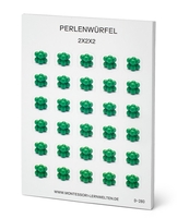 Zweier-Perlenwürfel,  Aufkleberblock mit 20 Seiten