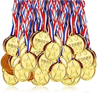 100er Set - Medaillen (inkl. Band) für Kinder - Farbe: Gold