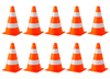 10er Set Verkehrskegel (Warnkegel) - Höhe: 23 cm