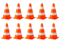 10er Set Verkehrskegel (Warnkegel) - Höhe: 23 cm