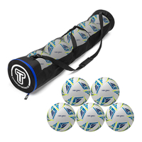 5er Ballset - T-PRO Hybrid 2.0 (White-Blue-Yellow) Trainingsball (Gr. 5) - inkl. Ballschlauch